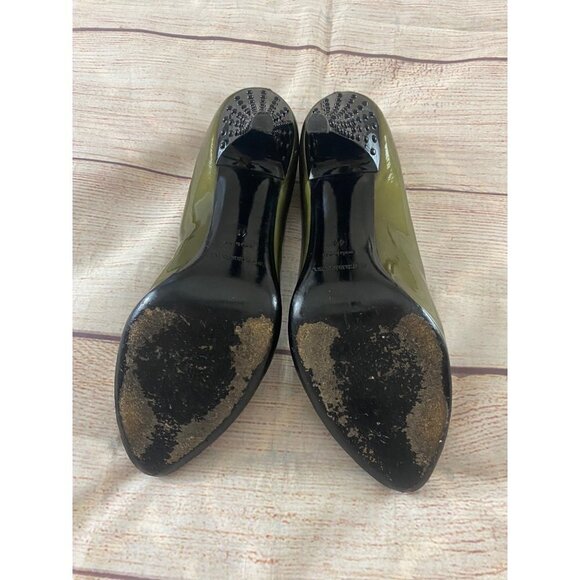 Burberry Women's Dark Nickel Patent Raised Dot Pumps - 41 (US 11) - Picture 8 of 13